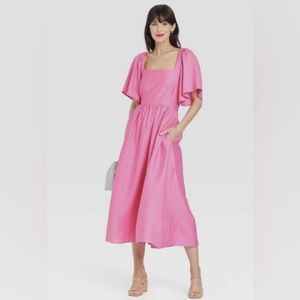 A New Day Flutter short sleeve tie back dress